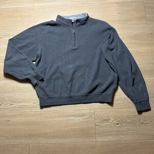 Peter Millar Pullover Mens M  Gray 1/4 Zip Long Sleeve Mock Neck Lightweight